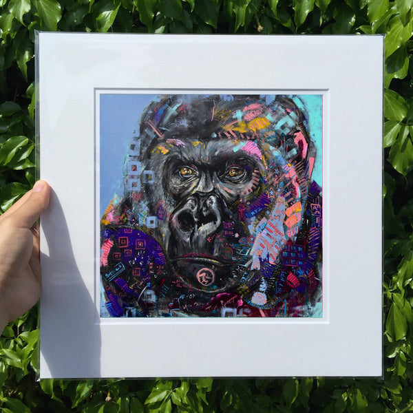 Gorilla mounted print